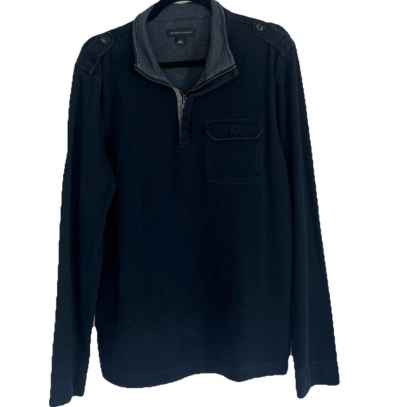 Banana Republic Men’s 1/4 Zip Collared Long Sleeve Blue Pullover Sweatshirt L - Picture 2 of 7